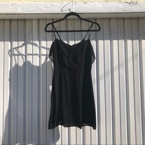 Reformation black ruffle off shoulder mini dress
